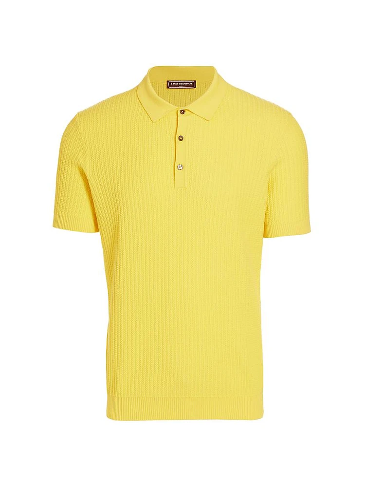 Slim-Fit Textured Cotton Polo Shirt