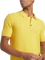 Slim-Fit Textured Cotton Polo Shirt