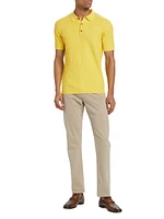 Slim-Fit Textured Cotton Polo Shirt