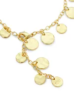 22K Gold-Plated Hammered Disc Y Necklace