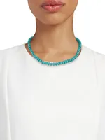 22K Gold-Plated & Turquoise Beaded Necklace