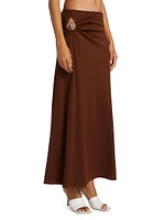 Callisto Orbit Stone-Embellished Maxi Skirt