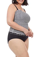 Geometric Underwire Tankini Top