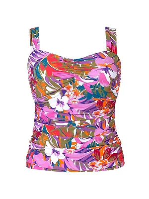 Floral Ruched Tankini Top