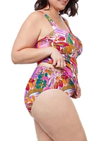 Floral Ruched Tankini Top