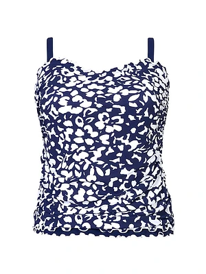 Floral Ruched Tankini Top