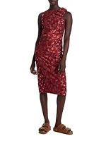 Evening Floral Jacquard Midi-Dress