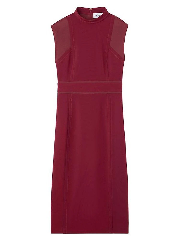 Collection Line Sleeveless Cady Midi-Dress