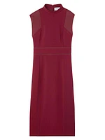 Collection Line Sleeveless Cady Midi-Dress