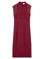 Collection Line Sleeveless Cady Midi-Dress