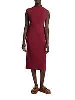 Collection Line Sleeveless Cady Midi-Dress