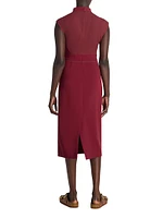 Collection Line Sleeveless Cady Midi-Dress