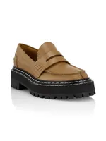 Leather Lug-Sole Loafers