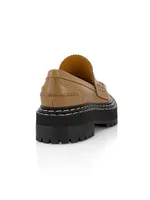 Leather Lug-Sole Loafers