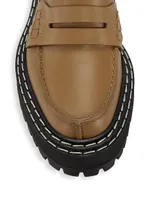 Leather Lug-Sole Loafers