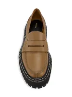 Leather Lug-Sole Loafers