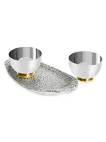 Shagreen Double Dish With Tray