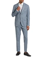 Slim-Fit Pinstriped Chambray Wool-Blend Suit