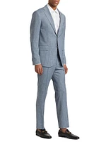 Slim-Fit Pinstriped Chambray Wool-Blend Suit