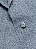 Slim-Fit Pinstriped Chambray Wool-Blend Suit