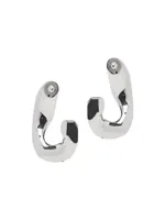 Silvertone Chain Hoop Earrings