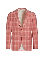 Slim-Fit Plaid Wool-Blend Two-Button Sport Coat