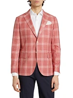 Slim-Fit Plaid Wool-Blend Two-Button Sport Coat