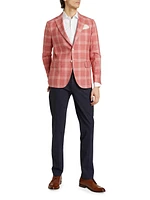 Slim-Fit Plaid Wool-Blend Two-Button Sport Coat