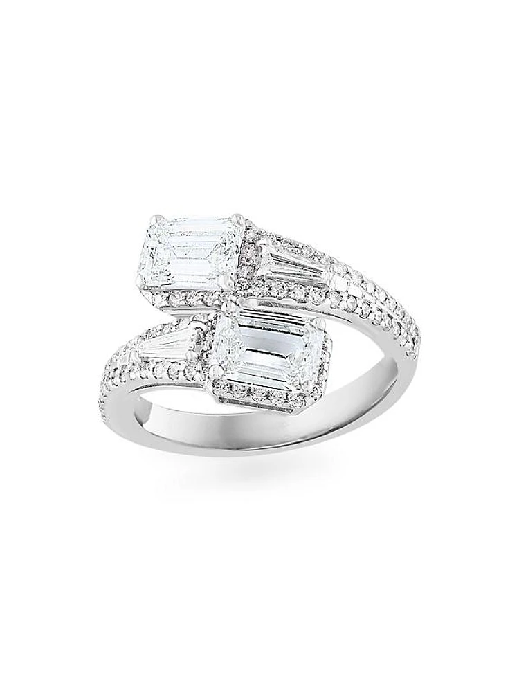 14K White Gold & 2.27 TCW Diamond Wraparound Ring