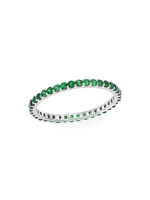 14K White Gold & Emerald Ring