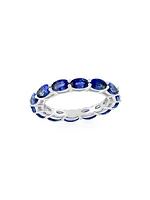 14K White Gold & Sapphire Ring