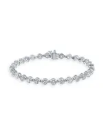 14K White Gold & TCW Diamond Tennis Bracelet