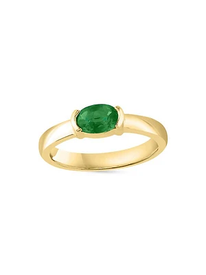 14K Gold & Emerald Oval-Cut Solitaire Ring