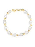 Grace 22K-Gold-Plated & Cultured Freshwater Pearl Necklace