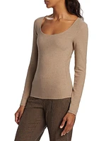 Fitted Scoop-Neck Top