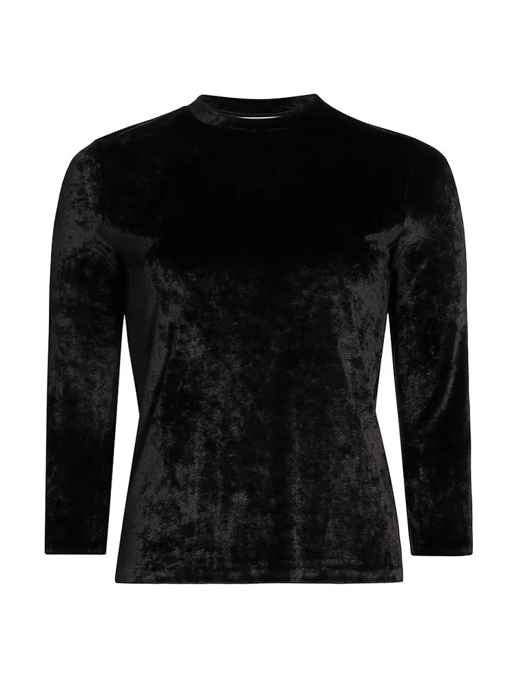 Velour Three-Quarter Sleeve Top