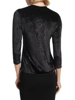 Velour Three-Quarter Sleeve Top