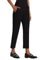 Mid-Rise Wool-Blend Cropped Pants