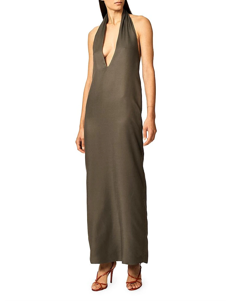 The Sybil Plunge Maxi Dress