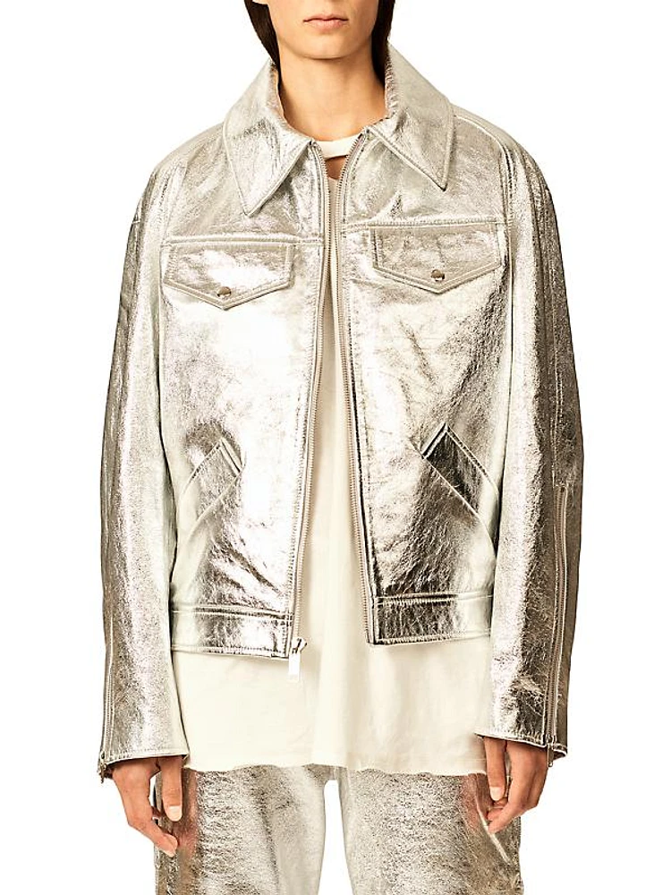 The Sterling Metallic Leather Jacket