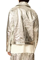 The Sterling Metallic Leather Jacket