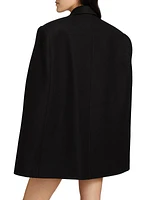 Double-Breasted Wool Crop Cape