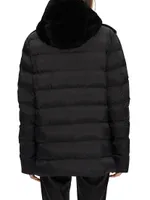 Shearling Lamb Jacket With Quilted Sleeves and Back