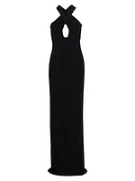 Twisted Halter Jersey Maxi Dress