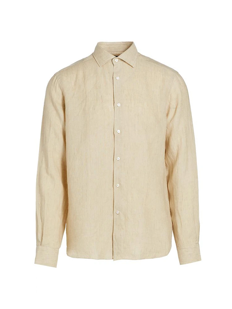 COLLECTION Linen Button-Front Shirt