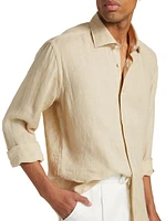 COLLECTION Linen Button-Front Shirt