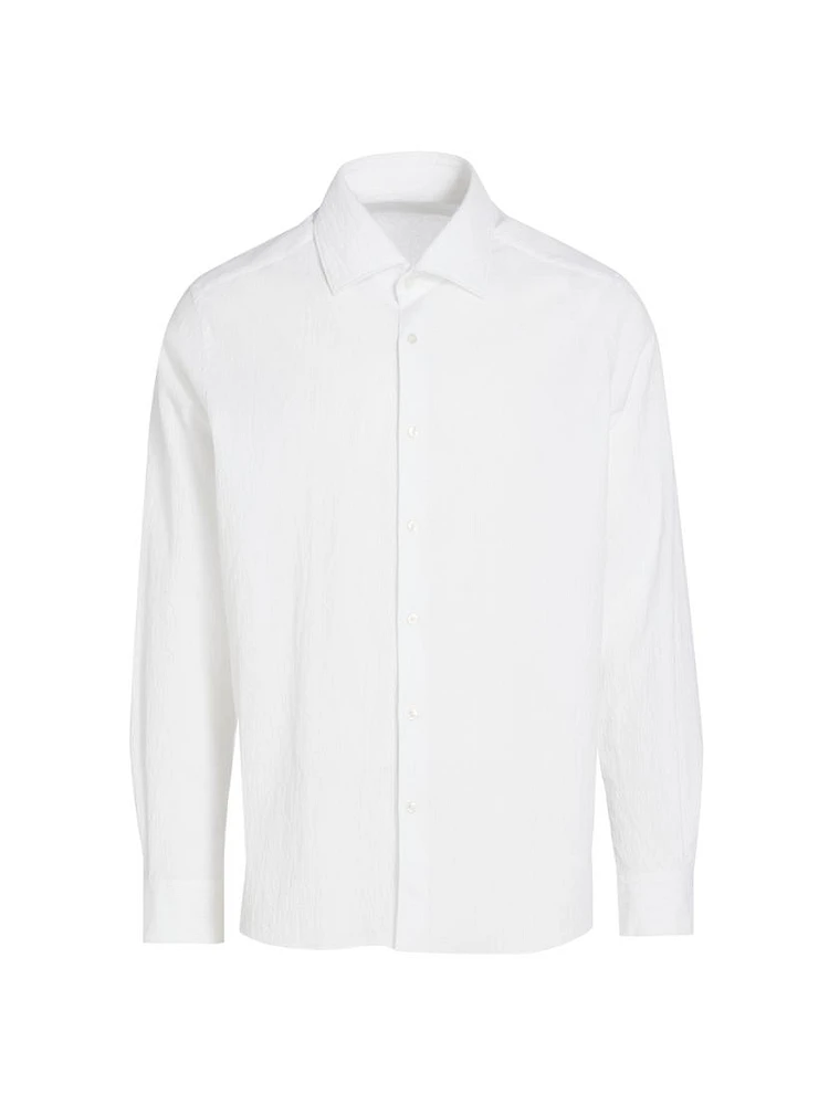 COLLECTION Seersucker Cotton Button-Front Shirt