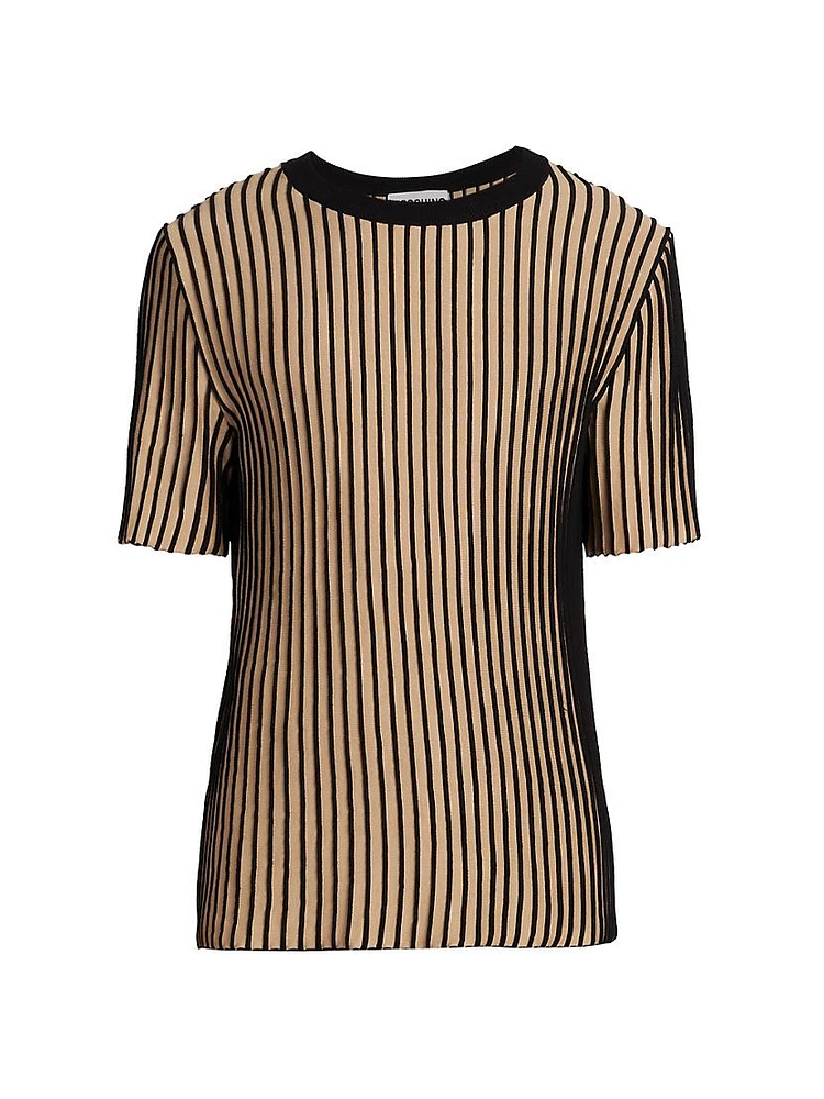 Striped Knit T-Shirt