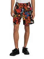 Pleated Floral Shorts