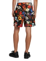 Pleated Floral Shorts